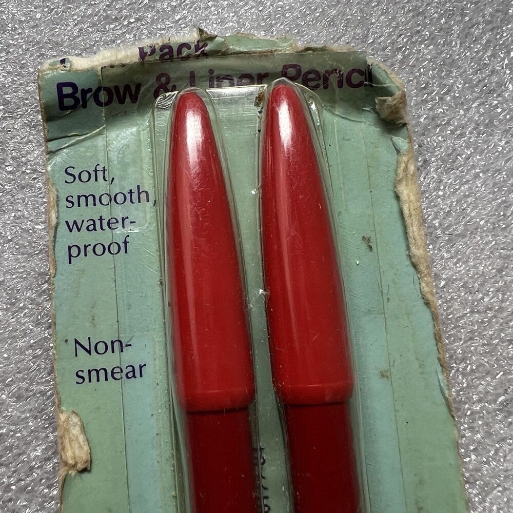 Vintage 80s MAYBELLINE TWIN PACK BROW AND EYE LINER PENCIL Light BROWN NEW - Picture 2 of 5